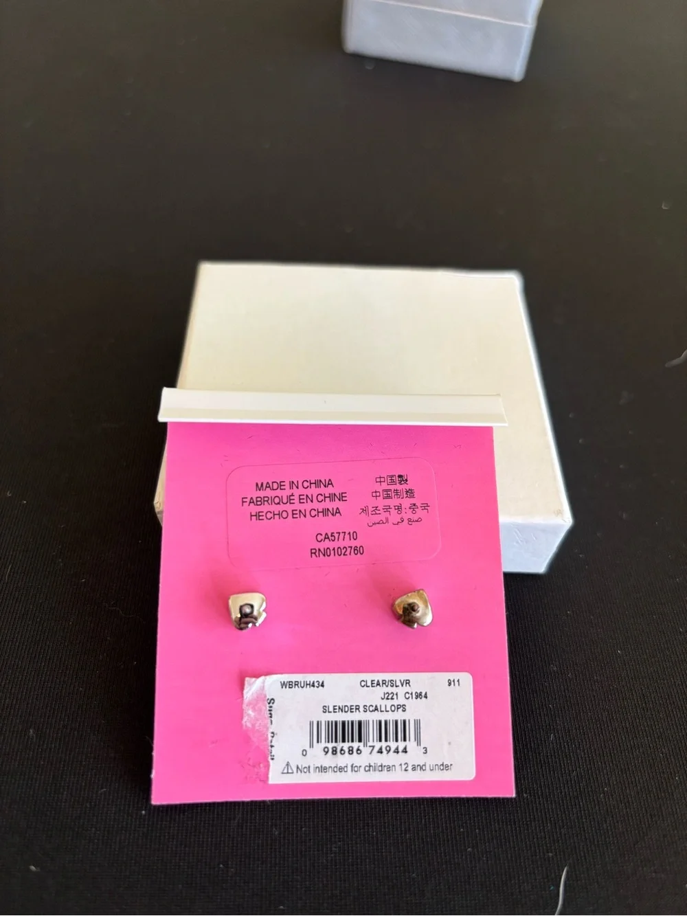 kate spade New York Silver Cubic Zirconia Scallop Stud Earrings